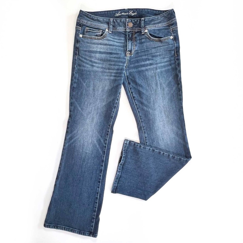 American Eagle Original Boot Jeans Womens Sz 10 Stretch Mid Rise 29" Inseam